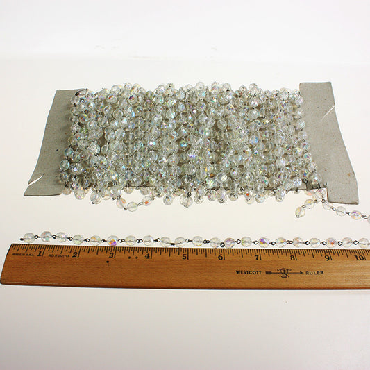 8mm AB Bead Linkage w/ Gold Connectors, 1 Meter