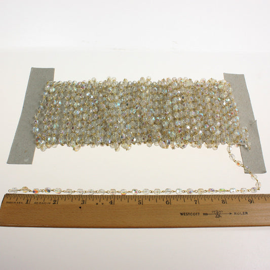 6mm AB Bead Linkage w/ Gold Connectors, 1 Meter
