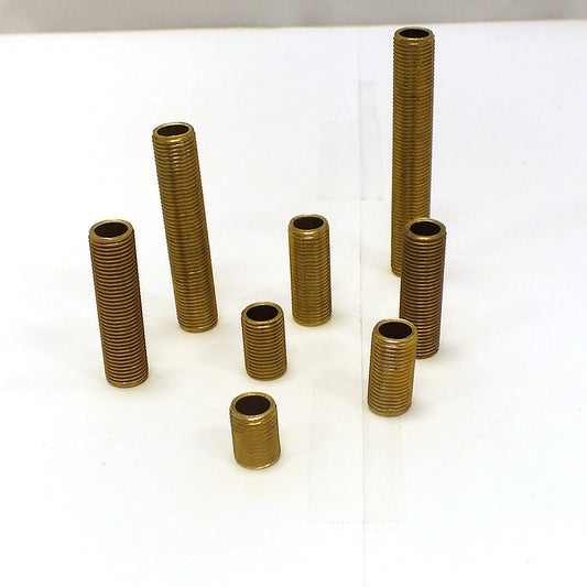 Solid Brass Threaded Rod / Nipple, 1/8 IP (8 Sizes)