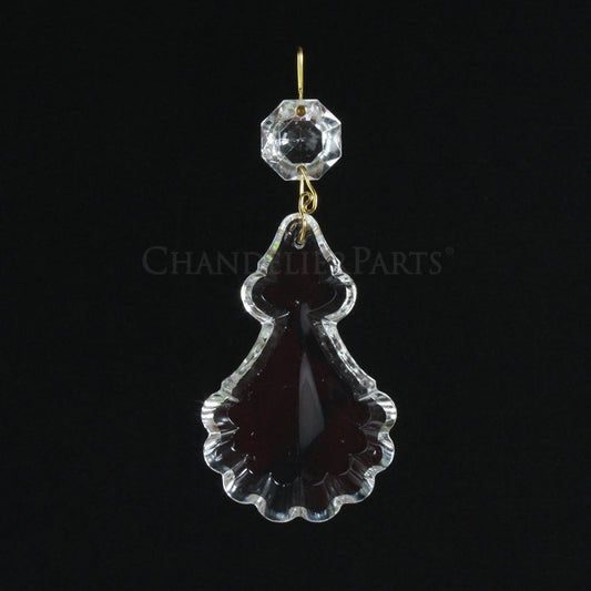 2-1/2" Italian Pendalogue w/ Top Bead, Brass Snake Clip