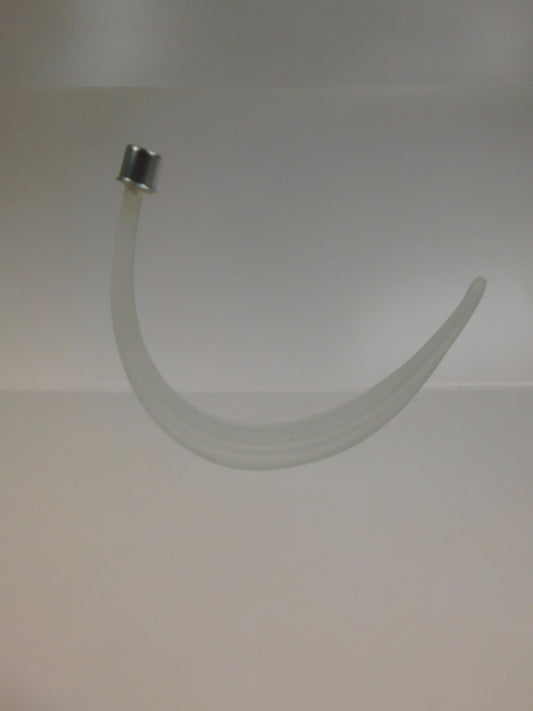 7" Curved Frosted Glass Leaf Scroll
