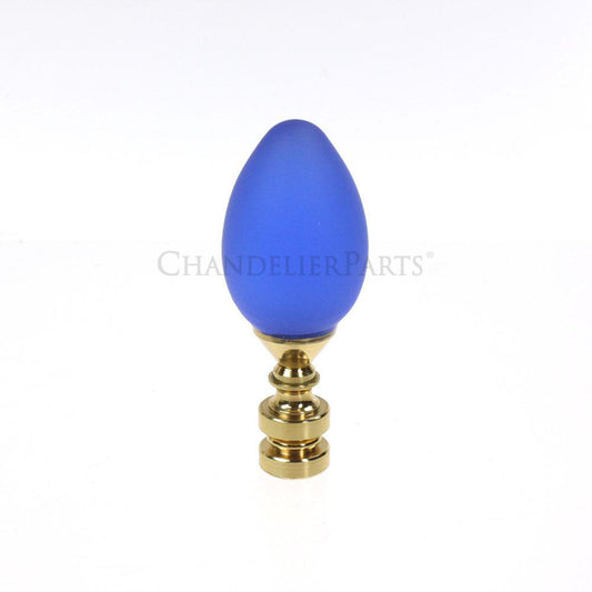 Blue Satin Egg Finial