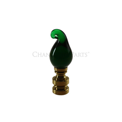 30mm Glass Drop w/ Swirl Finial