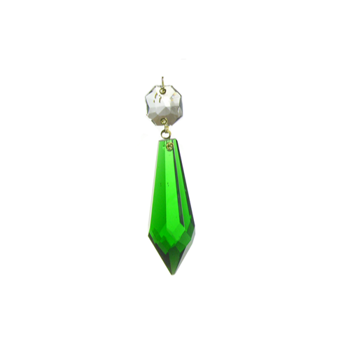 Czech 2 1/2'' Colored Plug Drop w/ Clear Top Bead