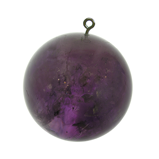 90mm Smooth Amethyst Ball, Pilot Hole