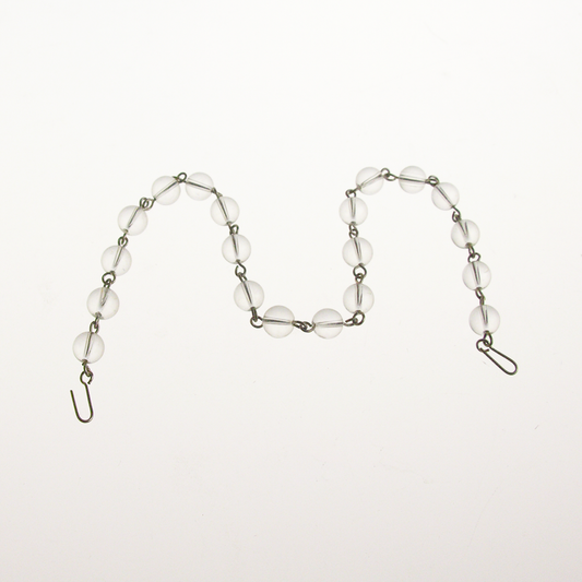 Clear 12", 8mm Smooth Round Ball Beaded Chain (chrome pinned)
